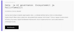 Data- ja AI governance: Ekosysteemit ja hallintamallit webinaari ONLINE
